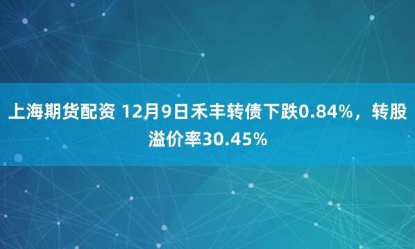 上海期货配资 12月9日禾丰转债下跌0.84%，转股溢价率30.45%