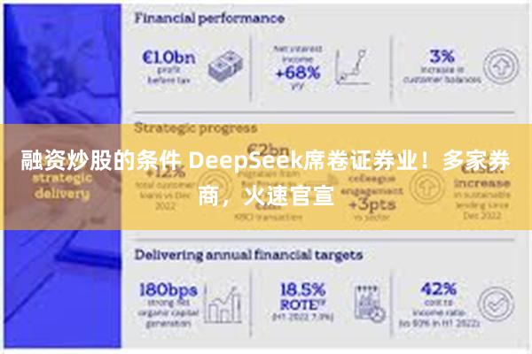 融资炒股的条件 DeepSeek席卷证券业！多家券商，火速官宣