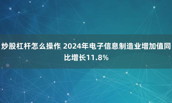 炒股杠杆怎么操作 2024年电子信息制造业增加值同比增长11.8%